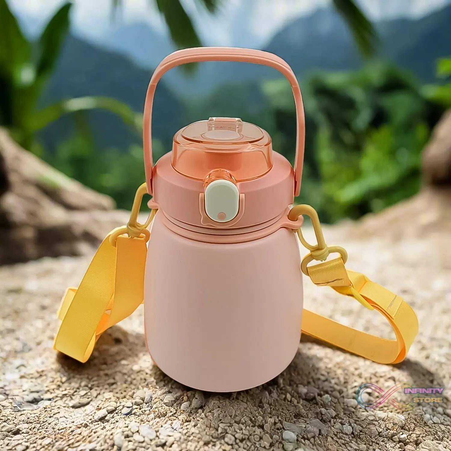 Stainless Steel Mug / Bottle Vacuum Insulated Cup with Handle & Strap (1000 ML) - infinityexculsivestore.com