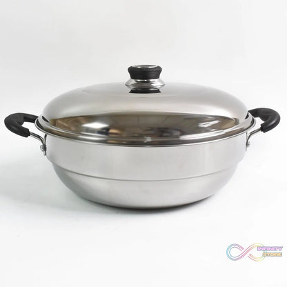 Stainless Steel Multi Kadai with 4 Plates in 1, 2 idli plates, 1 dhokla Plate, 1 Patra Plate, 1 kadai with 1 Lid (6 Pcs Set) - infinityexculsivestore.com