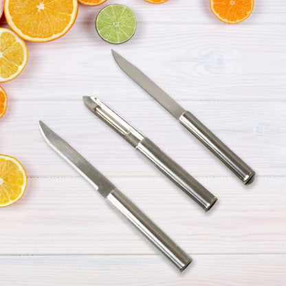 Stainless Steel Multipurpose Sharp Cutting Knife with Non - Slip Handle for Fruit, Meat and Vegetable Chopping (Pack Of 3) - infinityexculsivestore.com