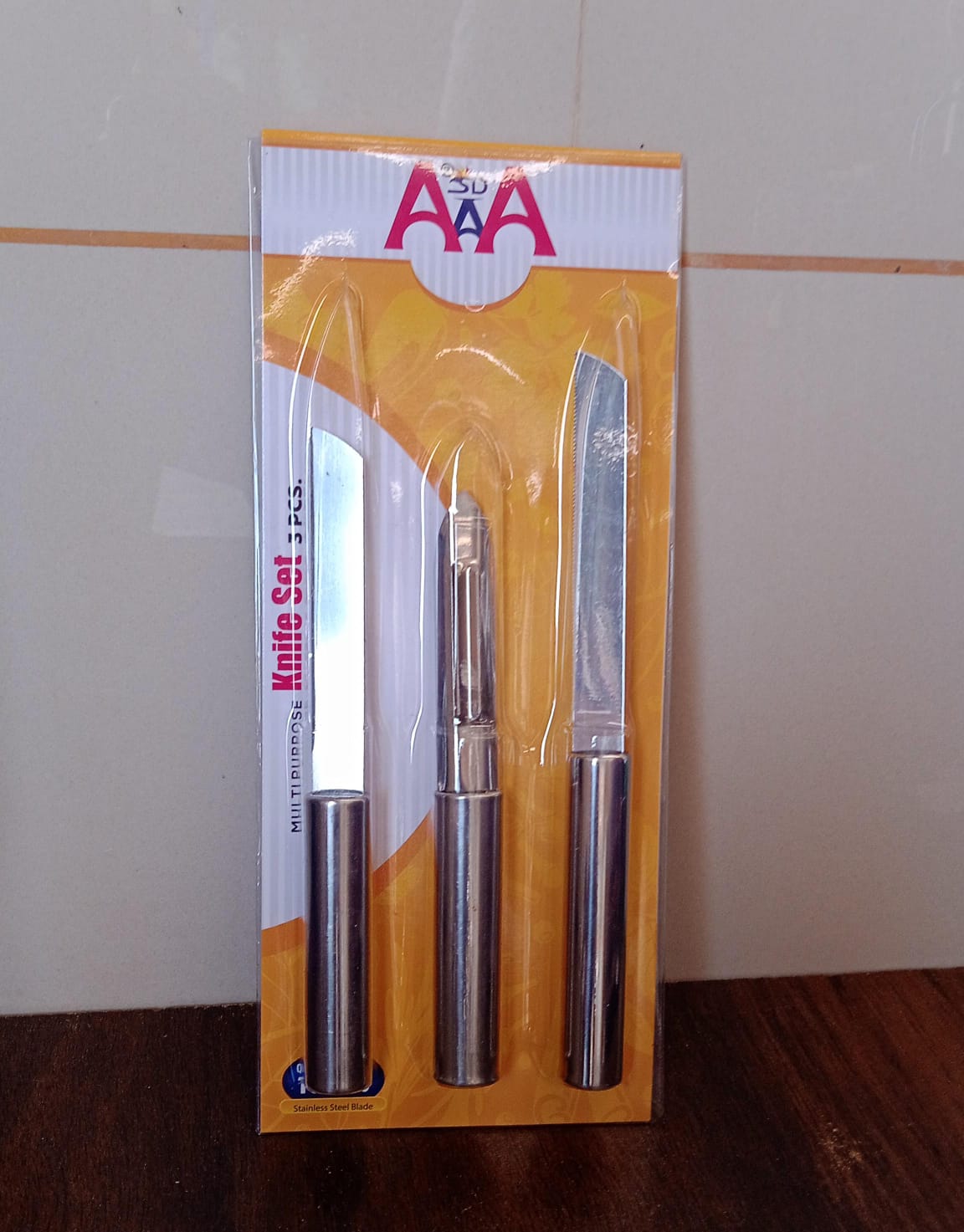 Stainless Steel Multipurpose Sharp Cutting Knife with Non - Slip Handle for Fruit, Meat and Vegetable Chopping (Pack Of 3) - infinityexculsivestore.com