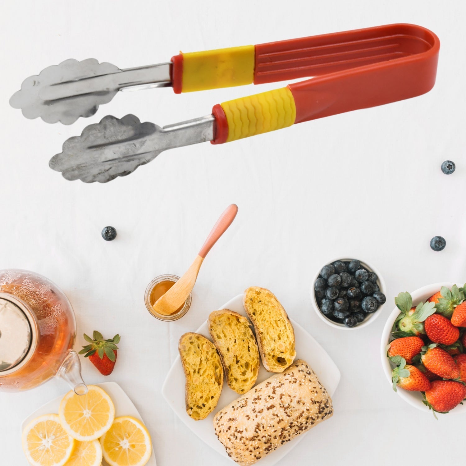 Stainless Steel Multipurpose Utility Tong / Serving Food Tongs / Tong for Kitchen and Bar / Frying, Clipping, Grilling Tong (2 Pcs Set) - infinityexculsivestore.com