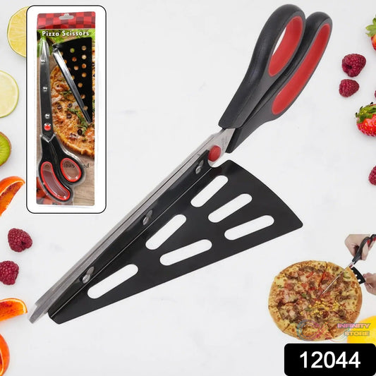 Stainless Steel Pizza Cutter Scissors Plastic Handle with Removable Spatula - infinityexculsivestore.com