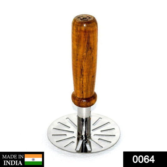 Stainless Steel Potato Masher, Pav Bhaji Masher with wooden handle - infinityexculsivestore.com