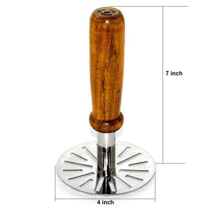 Stainless Steel Potato Masher, Pav Bhaji Masher with wooden handle - infinityexculsivestore.com