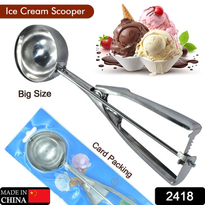Stainless Steel Premium Quality Ice Cream Serving Spoon Scooper with Trigger Release - infinityexculsivestore.com