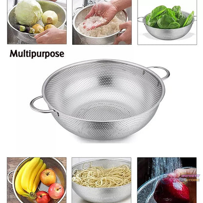 Stainless Steel Rice Vegetables Washing Bowl Strainer Collapsible Strainer. - infinityexculsivestore.com