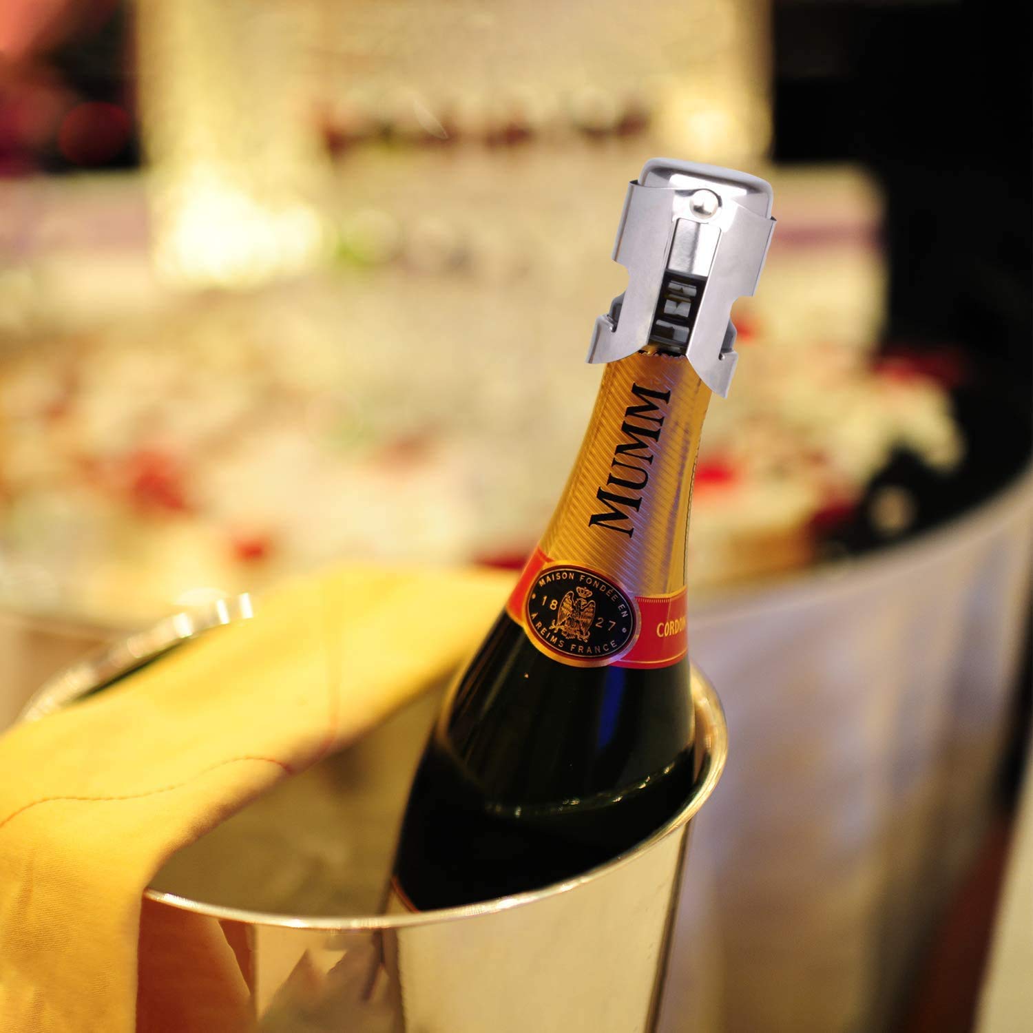 Stainless Steel Sealed Sparkling Champagne Bottle Stopper Big size - infinityexculsivestore.com