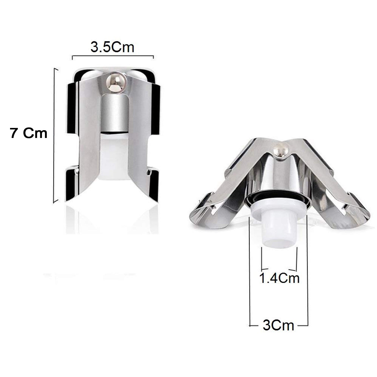 Stainless Steel Sealed Sparkling Champagne Bottle Stopper Big size - infinityexculsivestore.com