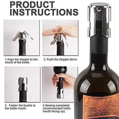 Stainless Steel Sealed Sparkling Champagne Bottle Stopper Big size - infinityexculsivestore.com