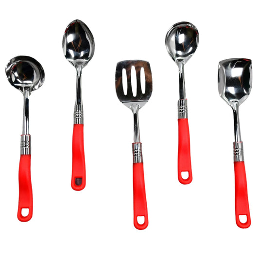 Stainless Steel Serving Spoon Set 5 pcs. - infinityexculsivestore.com