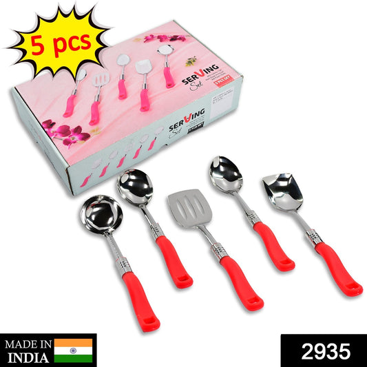 Stainless Steel Serving Spoon Set 5 pcs. - infinityexculsivestore.com