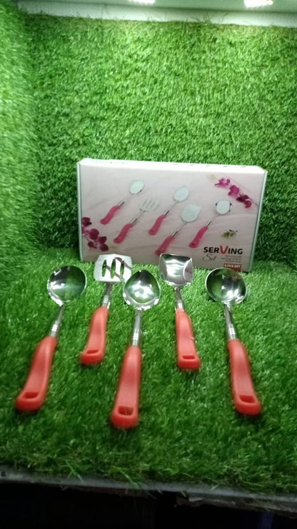 Stainless Steel Serving Spoon Set 5 pcs. - infinityexculsivestore.com