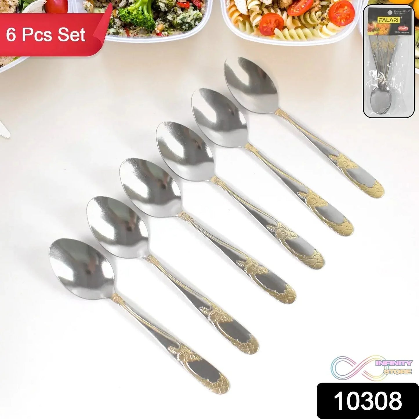 Stainless Steel Table Spoons / Baby Spoon Set Set of 6 - infinityexculsivestore.com