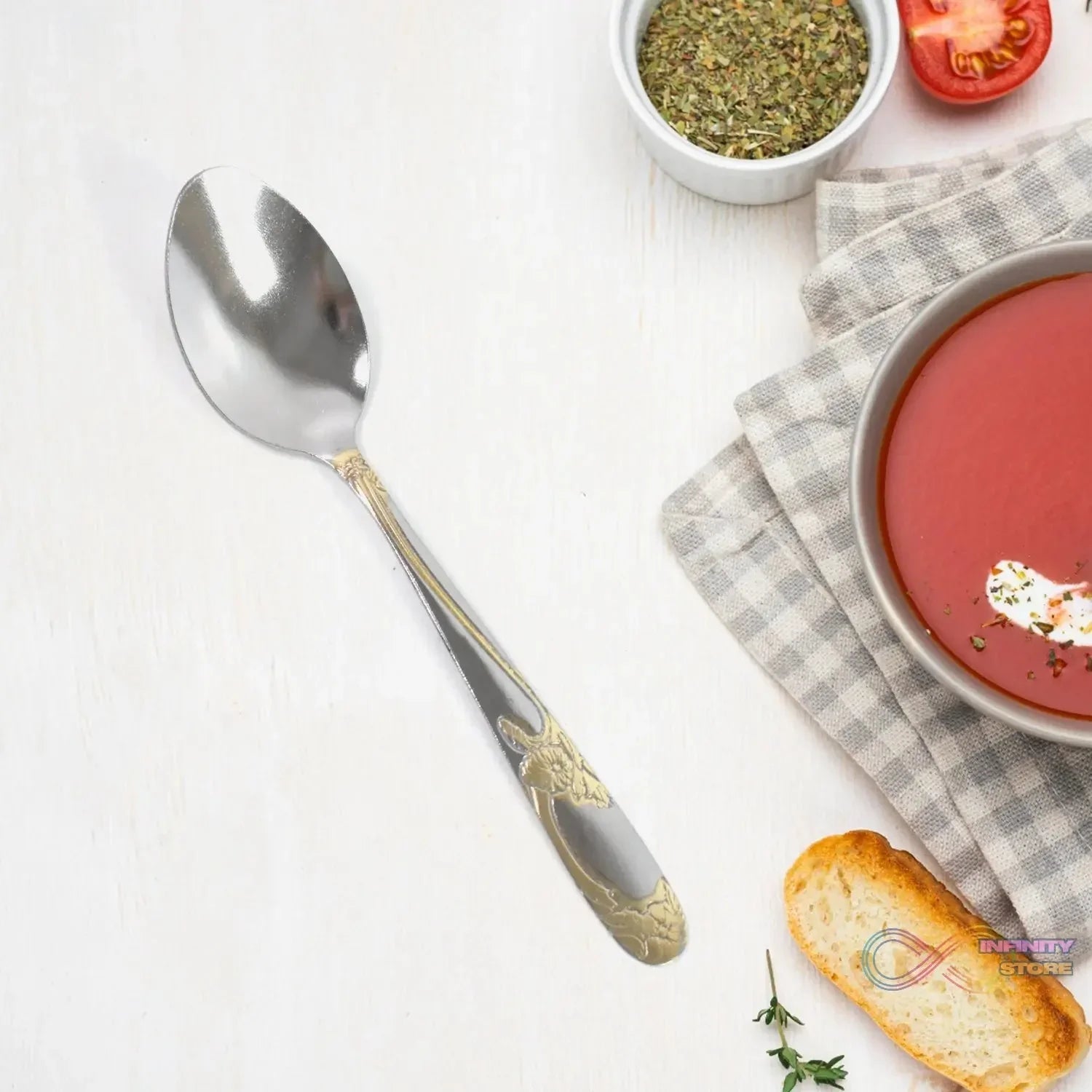 Stainless Steel Table Spoons / Baby Spoon Set Set of 6 - infinityexculsivestore.com