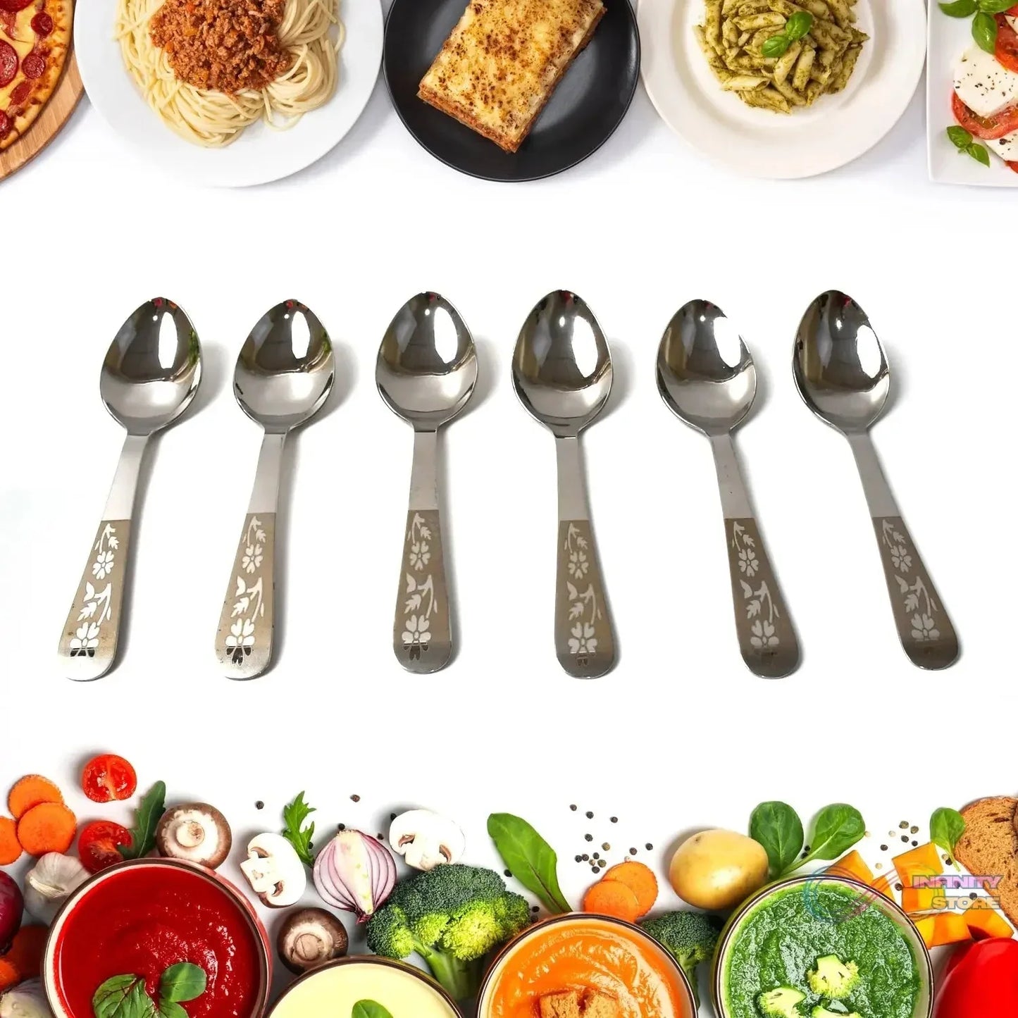 Stainless Steel Table Spoons Set of 6 - infinityexculsivestore.com