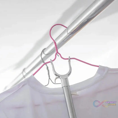 Stainless Steel Telescopic Pole Clothes Hooks Hanger (1 Pc / 155 cm) - infinityexculsivestore.com