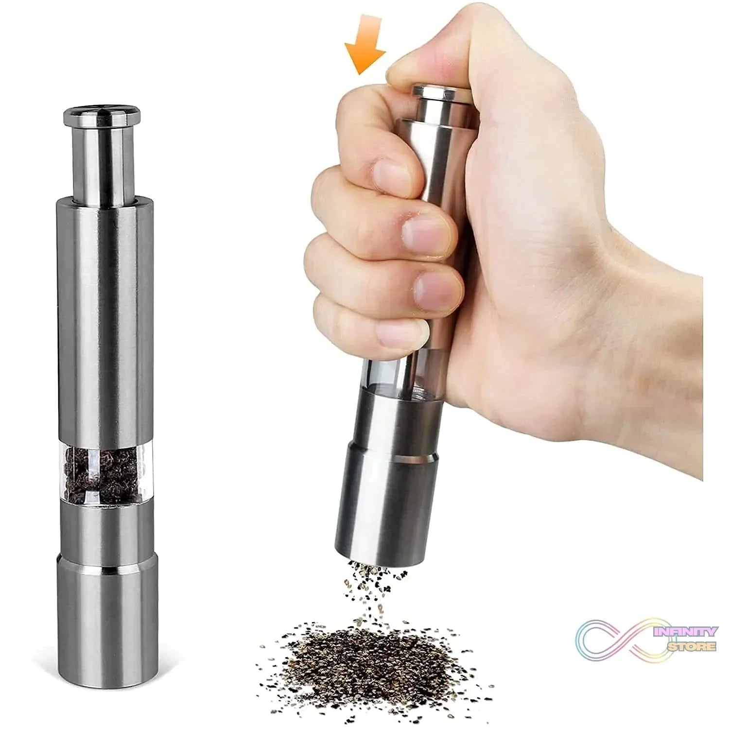 Stainless Steel Thumb Presser Salt and Pepper Grinder (1 Pc) - infinityexculsivestore.com