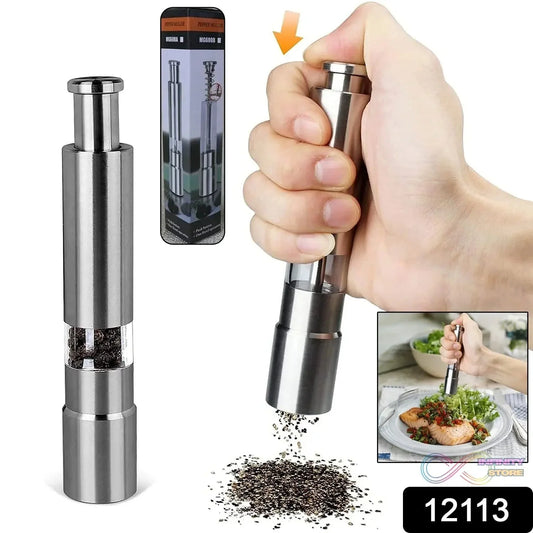 Stainless Steel Thumb Presser Salt and Pepper Grinder (1 Pc) - infinityexculsivestore.com