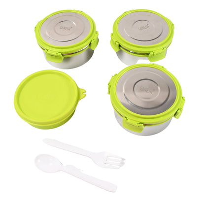 Stainless Steel Tiffin Lunch Box Container / Dabba with 4 Side Clip Lock Lid for Office & School Use/ Food Grade / Air Tight / Easy to Carry / Leak Proof - infinityexculsivestore.com