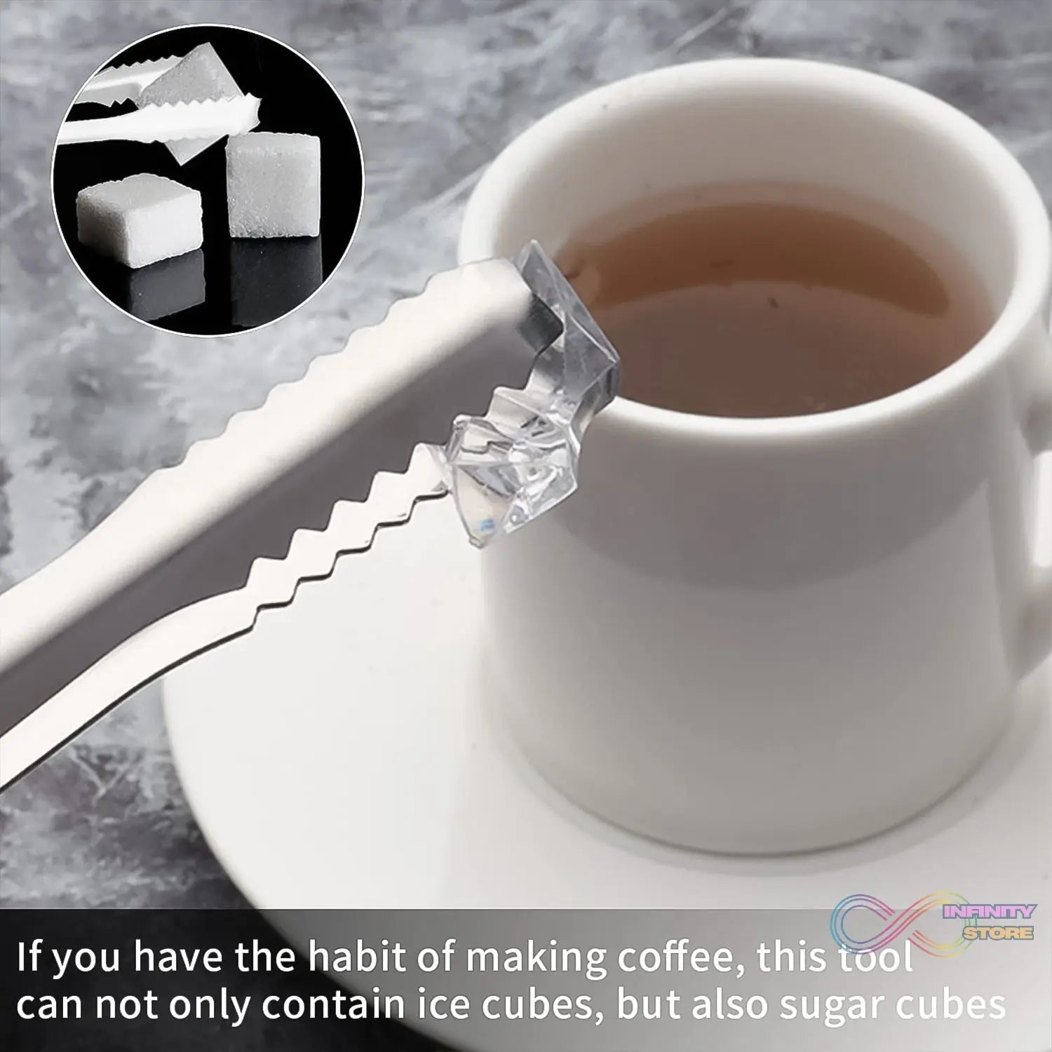 Stainless Steel Tong for Lifting Ice Cubes, Sugar Cubes | Serving Tongs (13 Cm / 1 Pc) - infinityexculsivestore.com