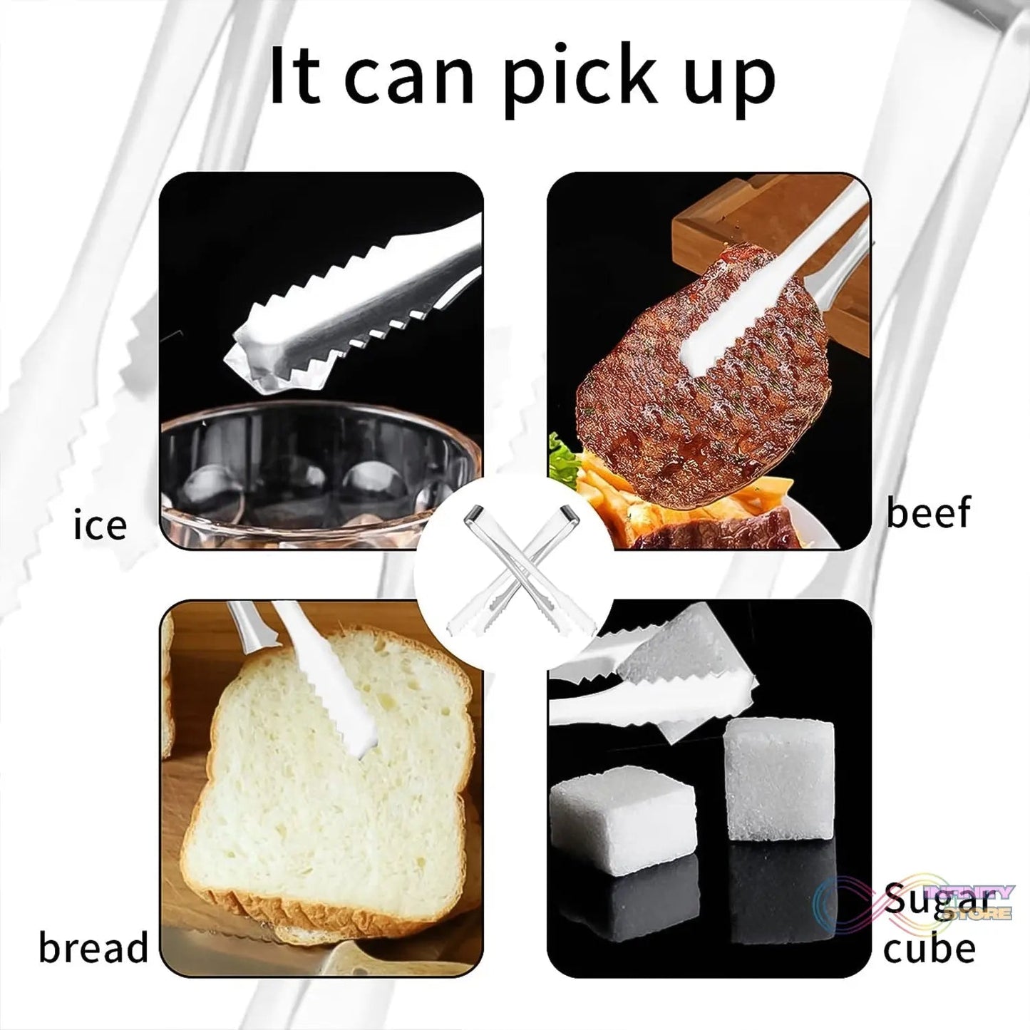 Stainless Steel Tong for Lifting Ice Cubes, Sugar Cubes | Serving Tongs (13 Cm / 1 Pc) - infinityexculsivestore.com