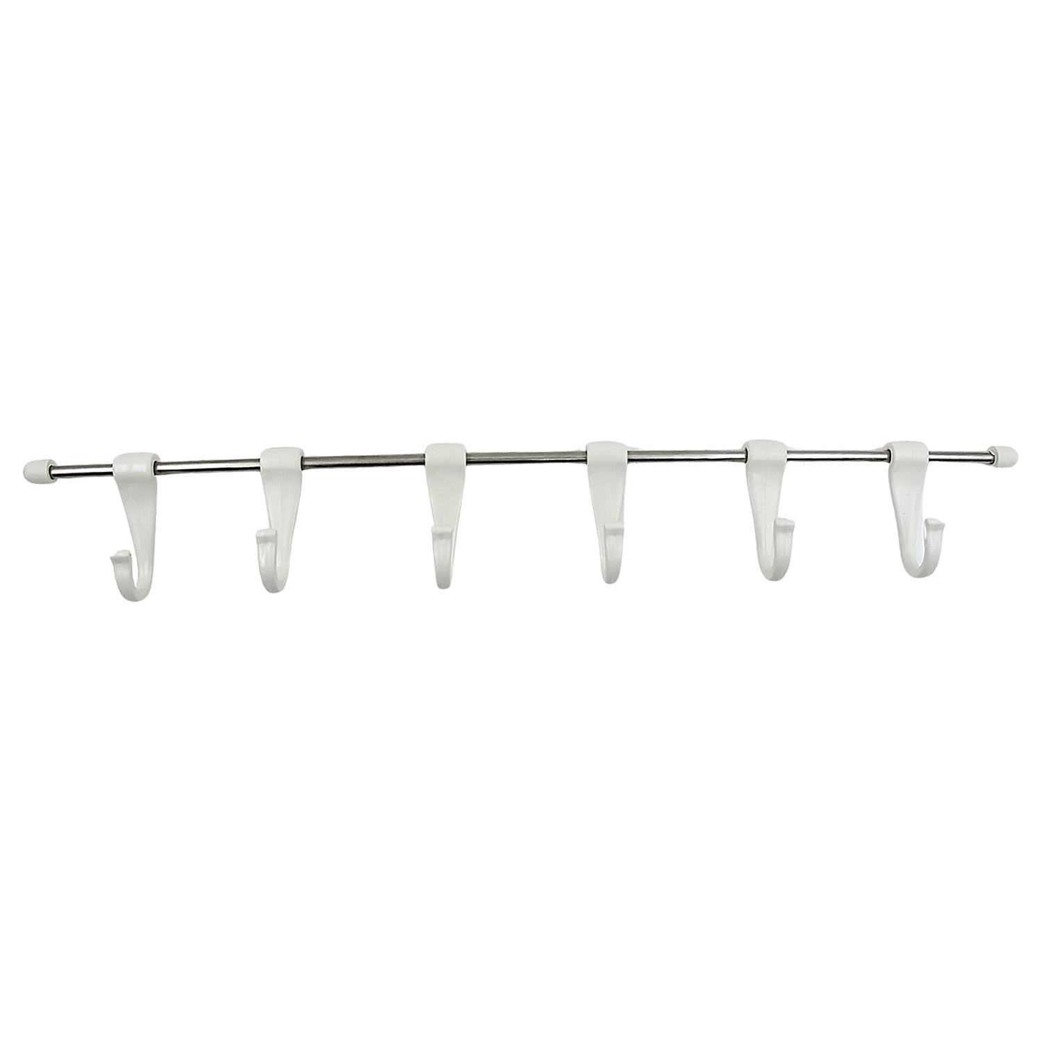 Stainless Steel Utensil Hanger Rail Nail Free Wall Mount with 2 Magic Stickers & 6 Plastic Hooks For Kitchen - infinityexculsivestore.com