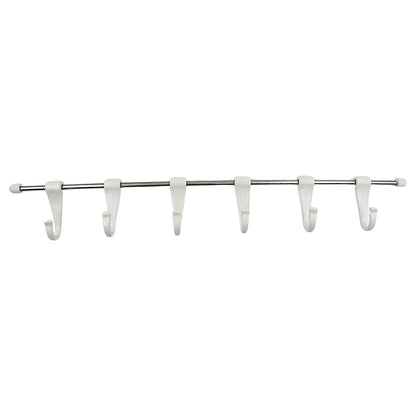 Stainless Steel Utensil Hanger Rail Nail Free Wall Mount with 2 Magic Stickers & 6 Plastic Hooks For Kitchen - infinityexculsivestore.com