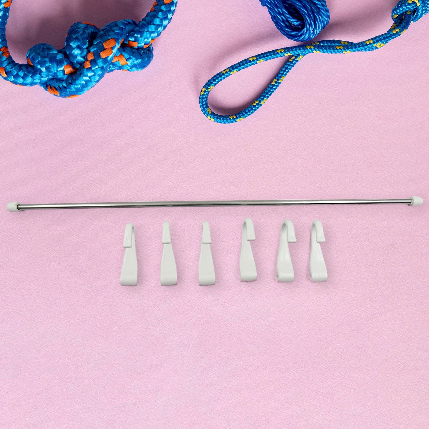 Stainless Steel Utensil Hanger Rail Nail Free Wall Mount with 2 Magic Stickers & 6 Plastic Hooks For Kitchen - infinityexculsivestore.com