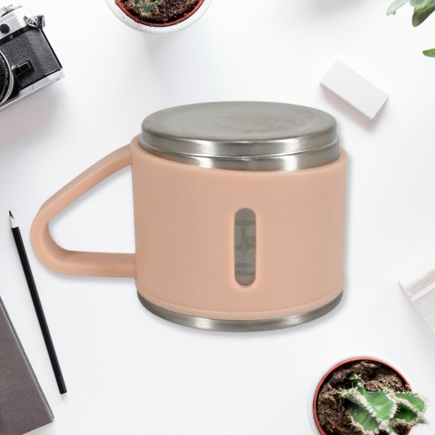 Stainless Steel Vacuum Coffee / Tea Cup, Tea Mug Hot Insulated Double Wall Stainless Steel, Coffee, and Milk Cup with Handle Easy To Carry: Coffee Cup (1 Pc) - infinityexculsivestore.com