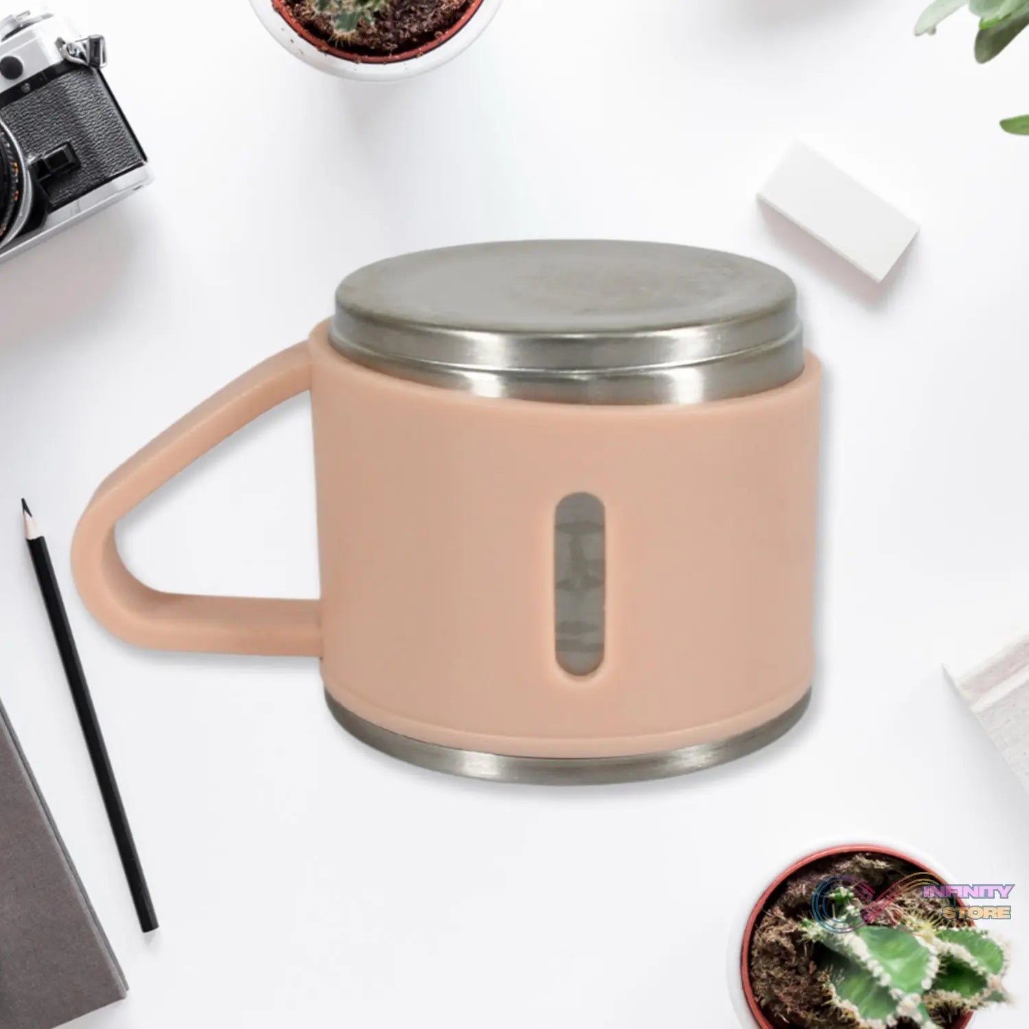 Stainless Steel Vacuum Coffee / Tea Cup, Tea Mug Hot Insulated Double Wall Stainless Steel, Coffee, and Milk Cup with Handle Easy To Carry: Coffee Cup (6 pc) - infinityexculsivestore.com