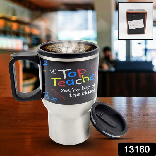 Stainless Steel Vacuum Glass Insulated Glass Coffee Cups Double Walled Travel Mug, Car Coffee Mug (With Lid & Handle) - infinityexculsivestore.com