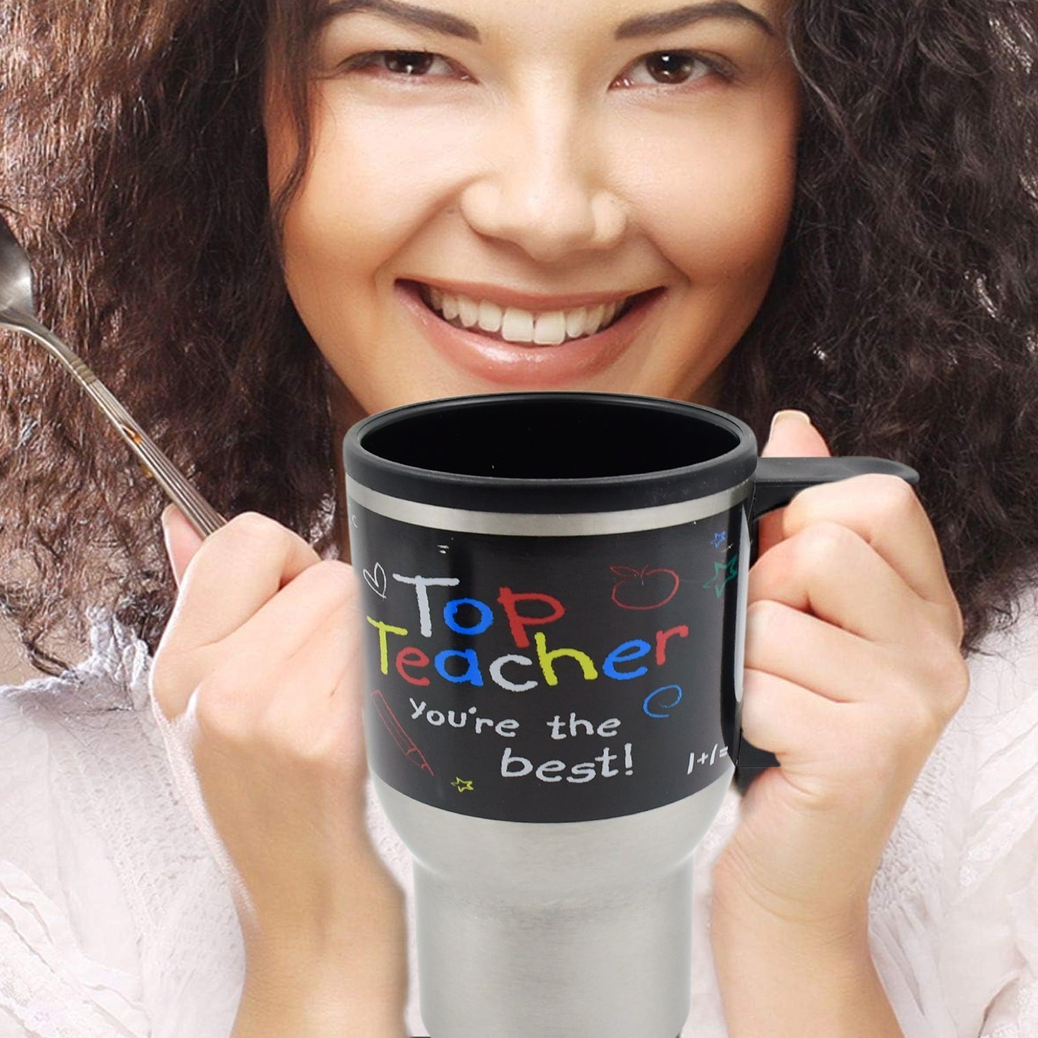 Stainless Steel Vacuum Glass Insulated Glass Coffee Cups Double Walled Travel Mug, Car Coffee Mug (With Lid & Handle) - infinityexculsivestore.com