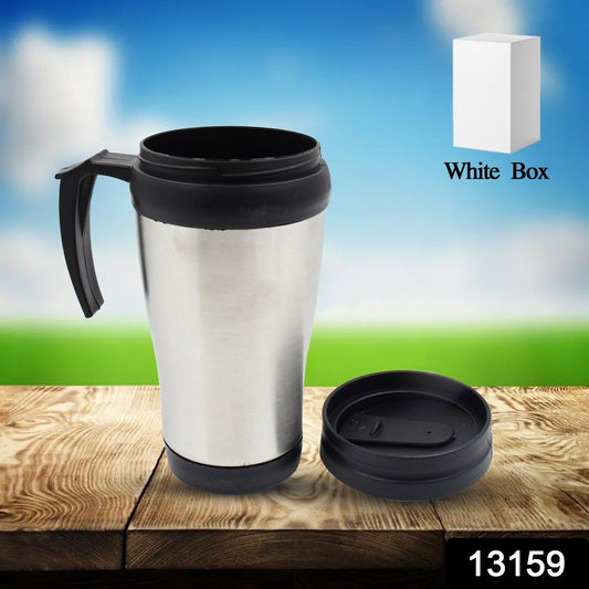 Stainless Steel Vacuum Glass Insulated Glass Coffee Cups (With Lid & Handle / 1 pc) - infinityexculsivestore.com