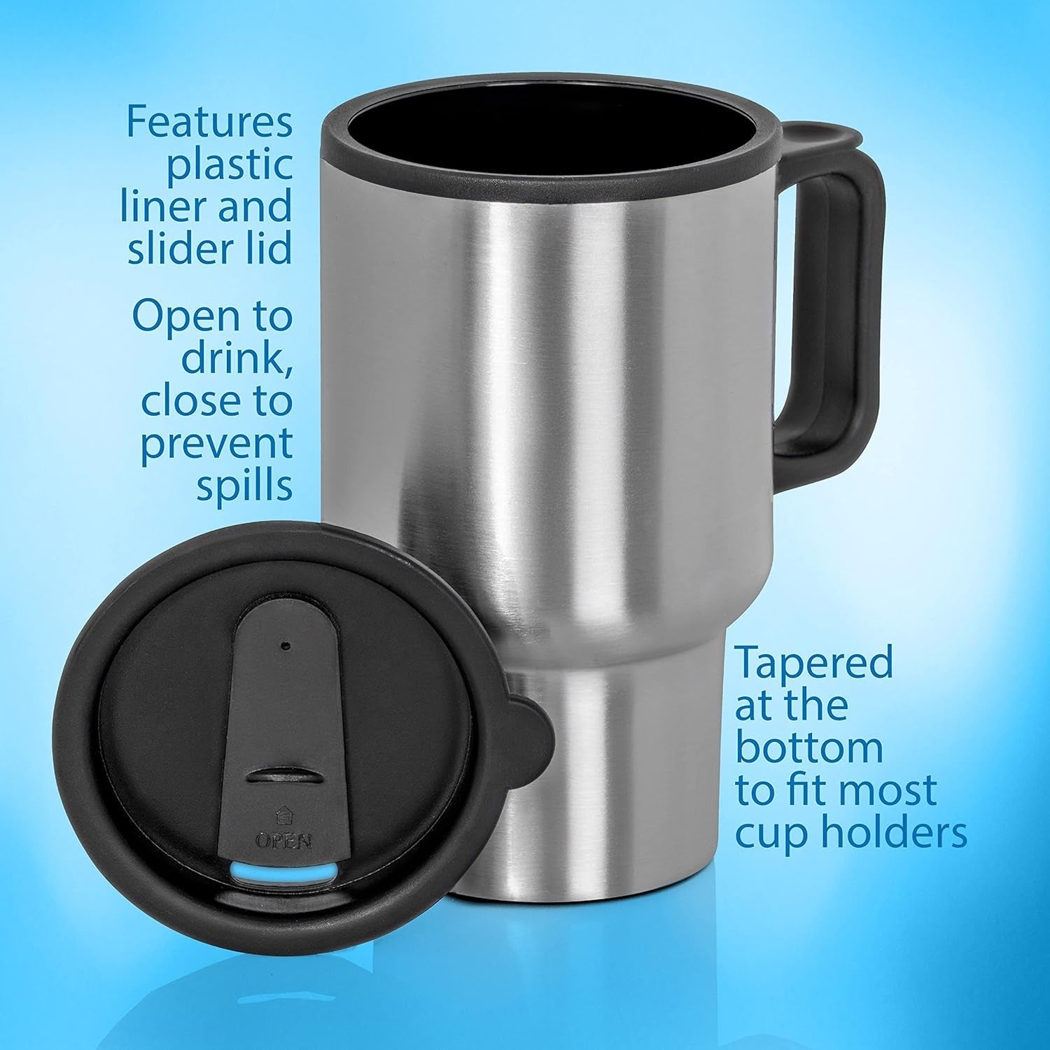 Stainless Steel Vacuum Glass Insulated Glass Coffee Cups (With Lid & Handle / 1 pc) - infinityexculsivestore.com