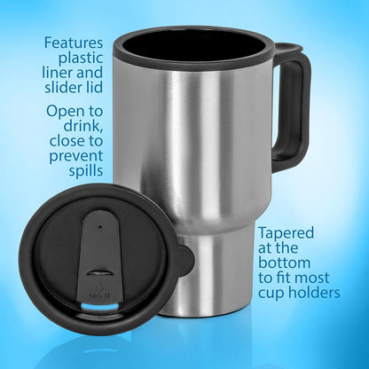 Stainless Steel Vacuum Glass Insulated Glass Coffee Cups (With Lid & Handle / 1 pc) - infinityexculsivestore.com