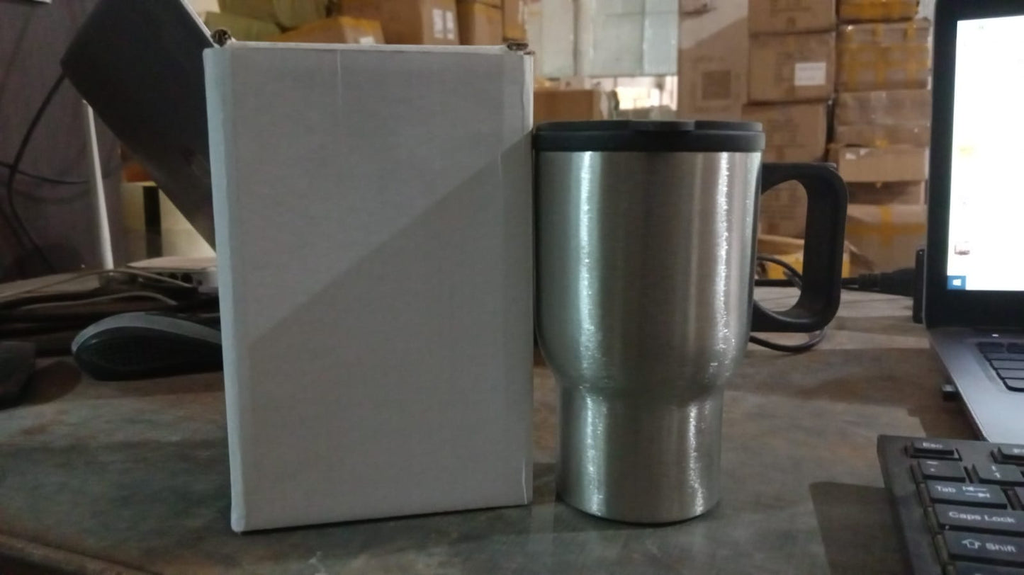 Stainless Steel Vacuum Glass Insulated Glass Coffee Cups (With Lid & Handle / 1 pc) - infinityexculsivestore.com