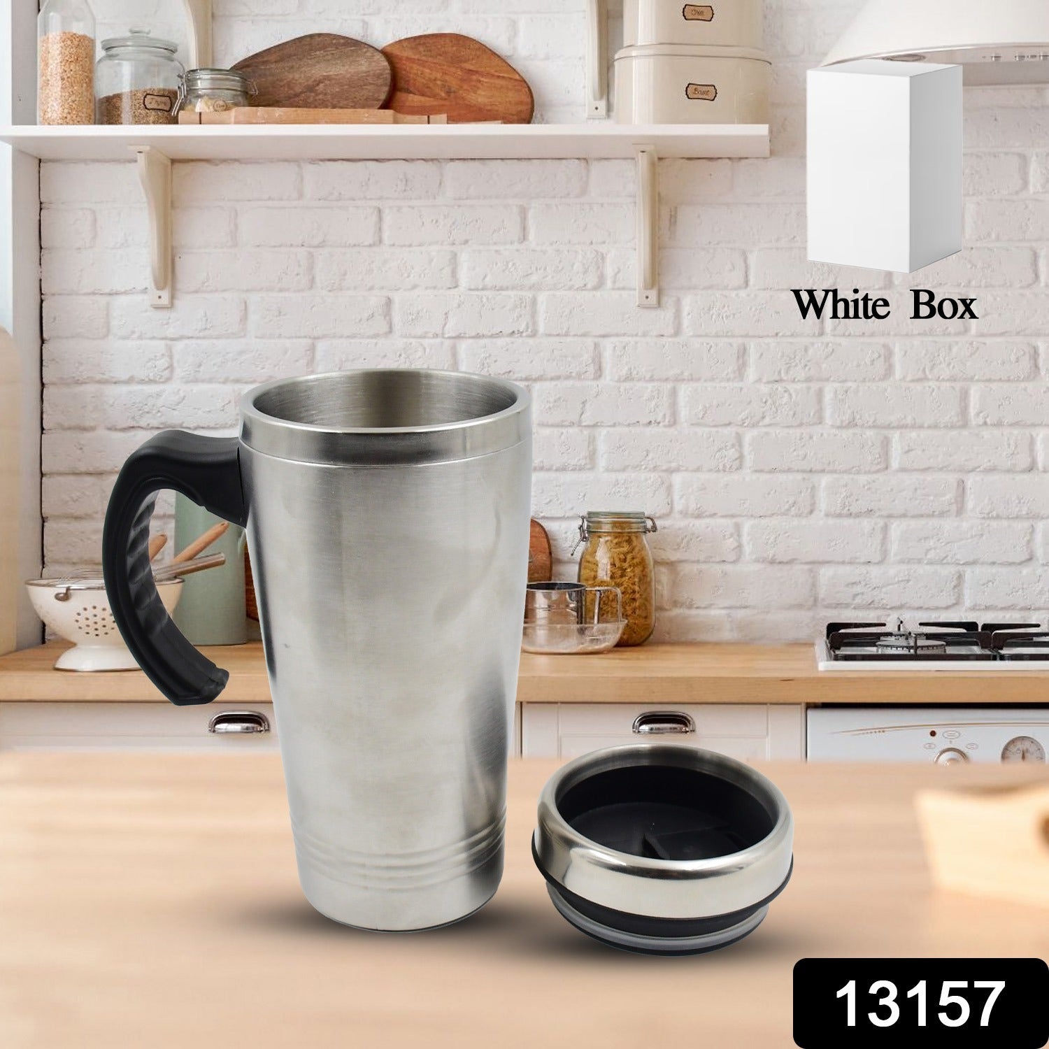 Stainless Steel Vacuum Glass Insulated Glass Coffee Cups (With Lid & Handle / 1 pc) - infinityexculsivestore.com