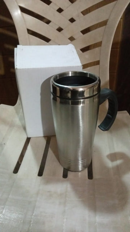 Stainless Steel Vacuum Glass Insulated Glass Coffee Cups (With Lid & Handle / 1 pc) - infinityexculsivestore.com