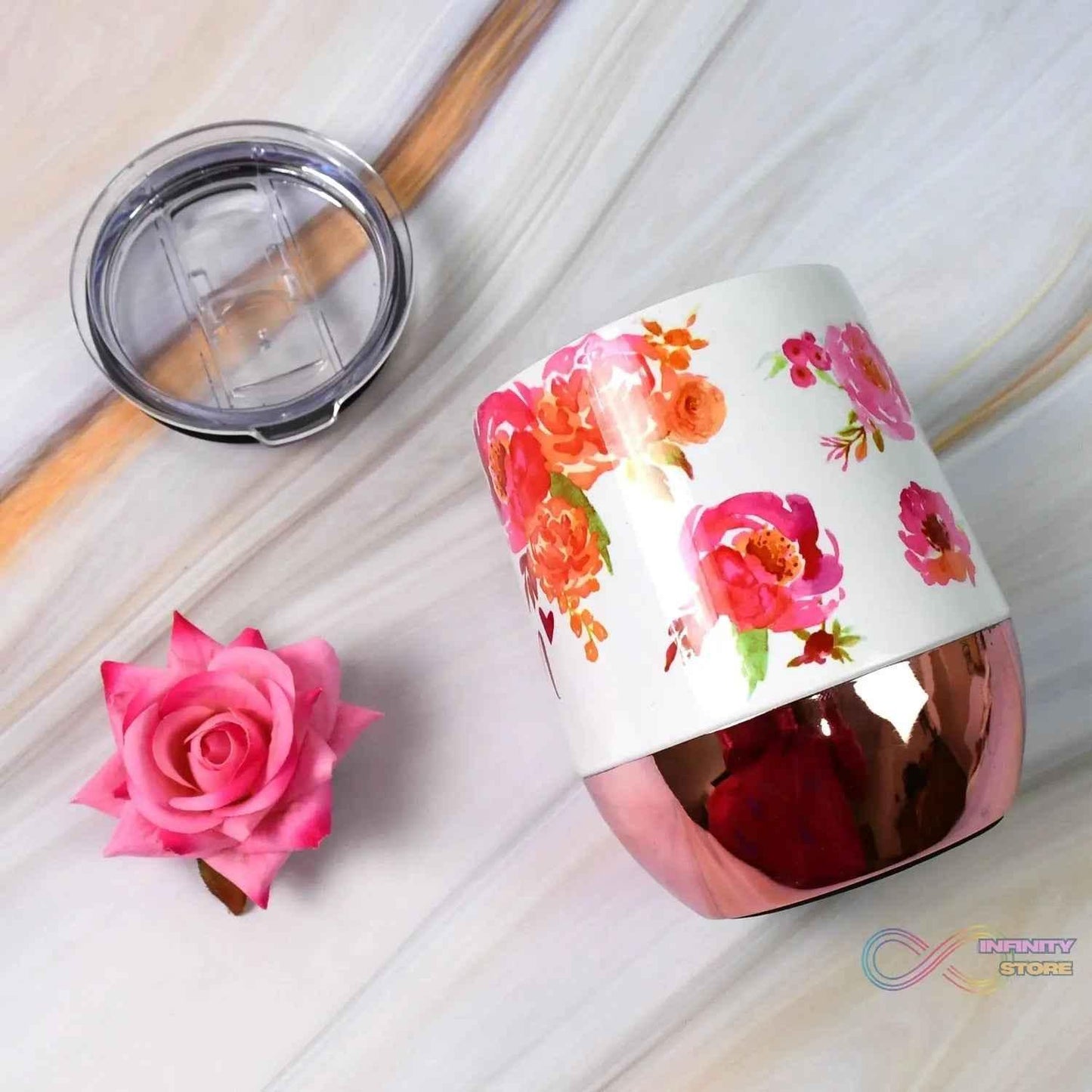 Stainless Steel Vacuum Insulated Mug with Lid (1 Pc / Mix Design & Color) - infinityexculsivestore.com