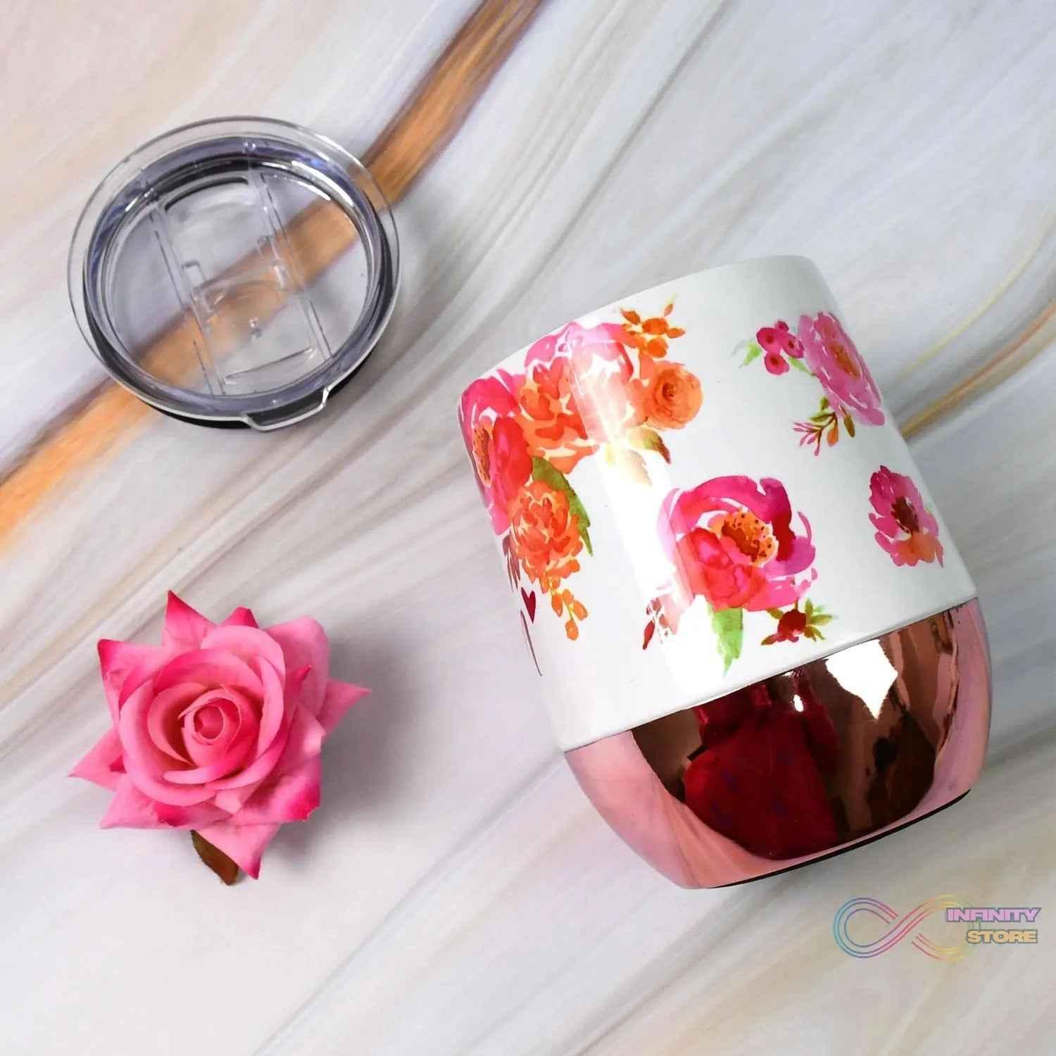 Stainless Steel Vacuum Insulated Mug with Lid (1 Pc / Mix Design & Color) - infinityexculsivestore.com