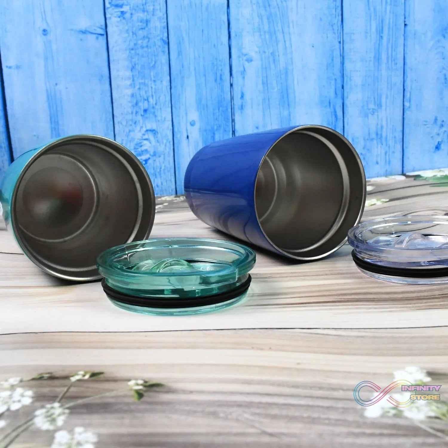 Stainless Steel Vacuum Insulated Mug with Lid (1 Pc / Mix Design & Color) - infinityexculsivestore.com