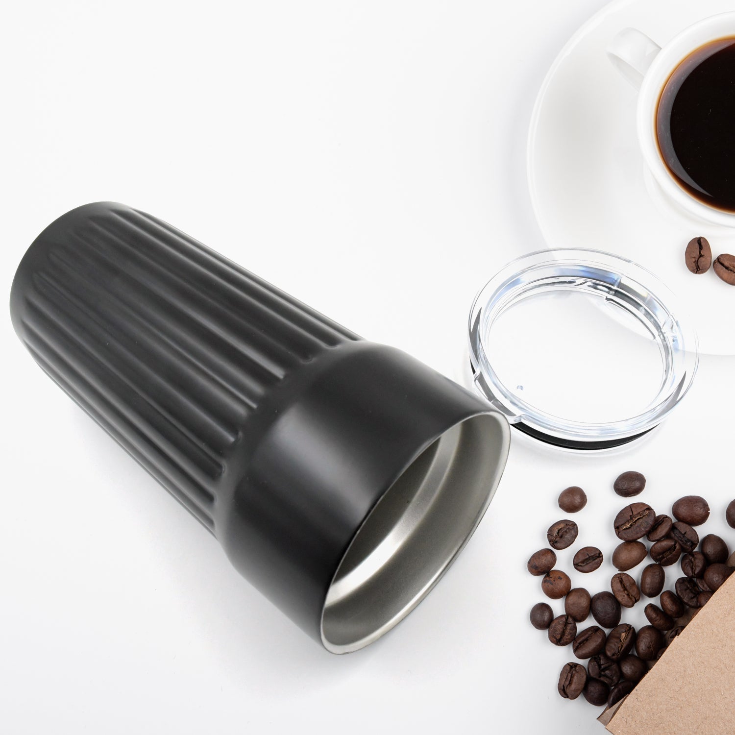 Stainless Steel Vacuum Insulated Travel Mug with Lid (1 Pc) - Coffee, Tea - infinityexculsivestore.com