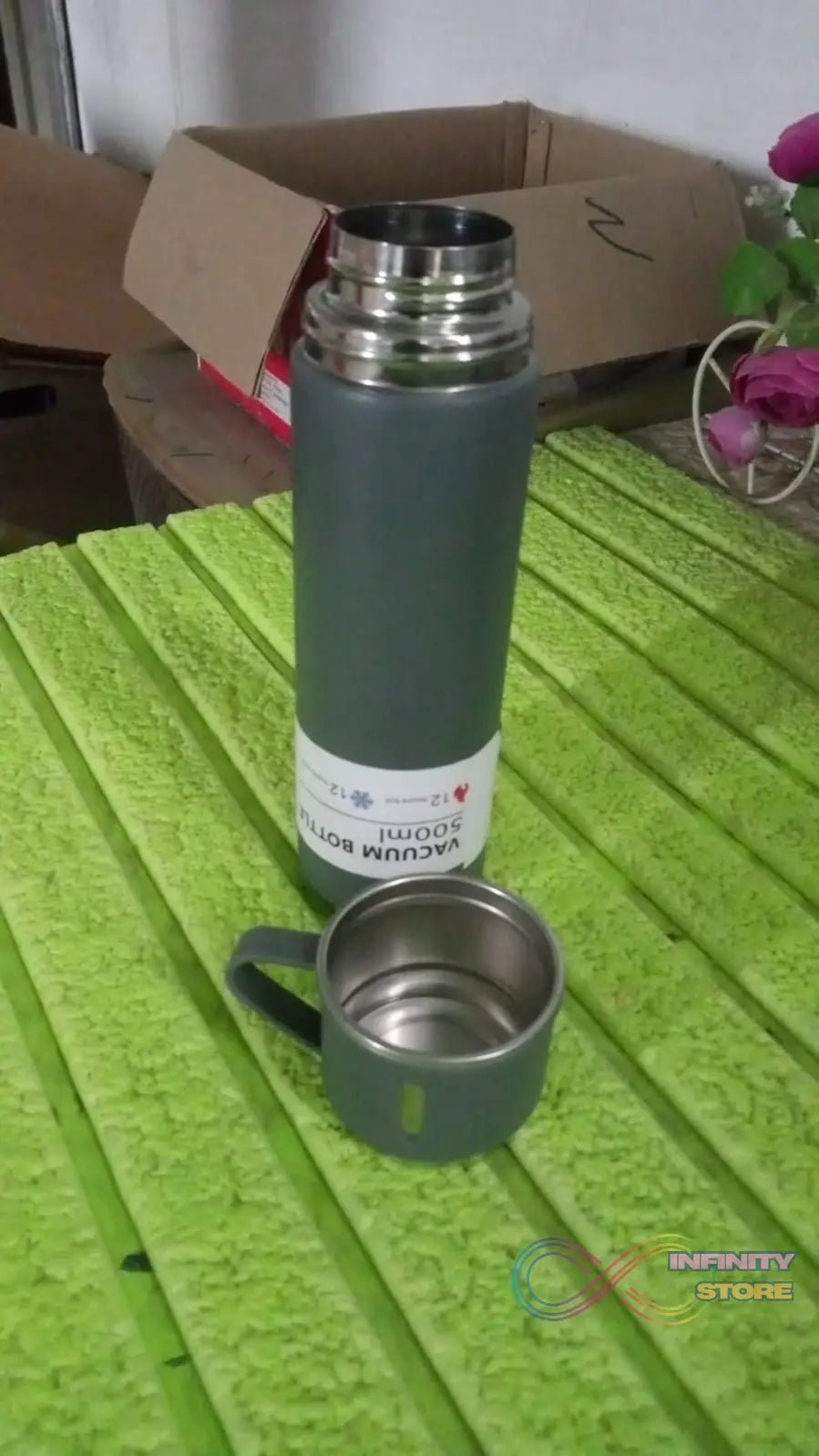 Stainless Steel Vacuum Insulated Water Bottle With Coffee / Tea Mug (500 ML) - infinityexculsivestore.com