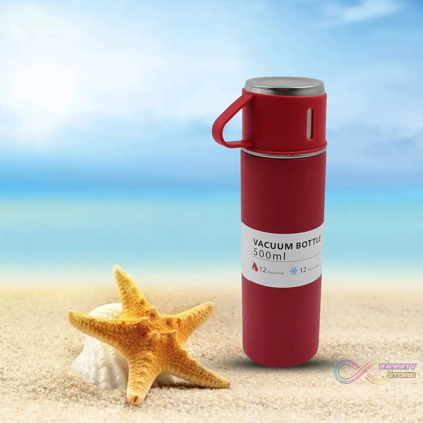 Stainless Steel Vacuum Insulated Water Bottle With Coffee / Tea Mug (500 ML) - infinityexculsivestore.com