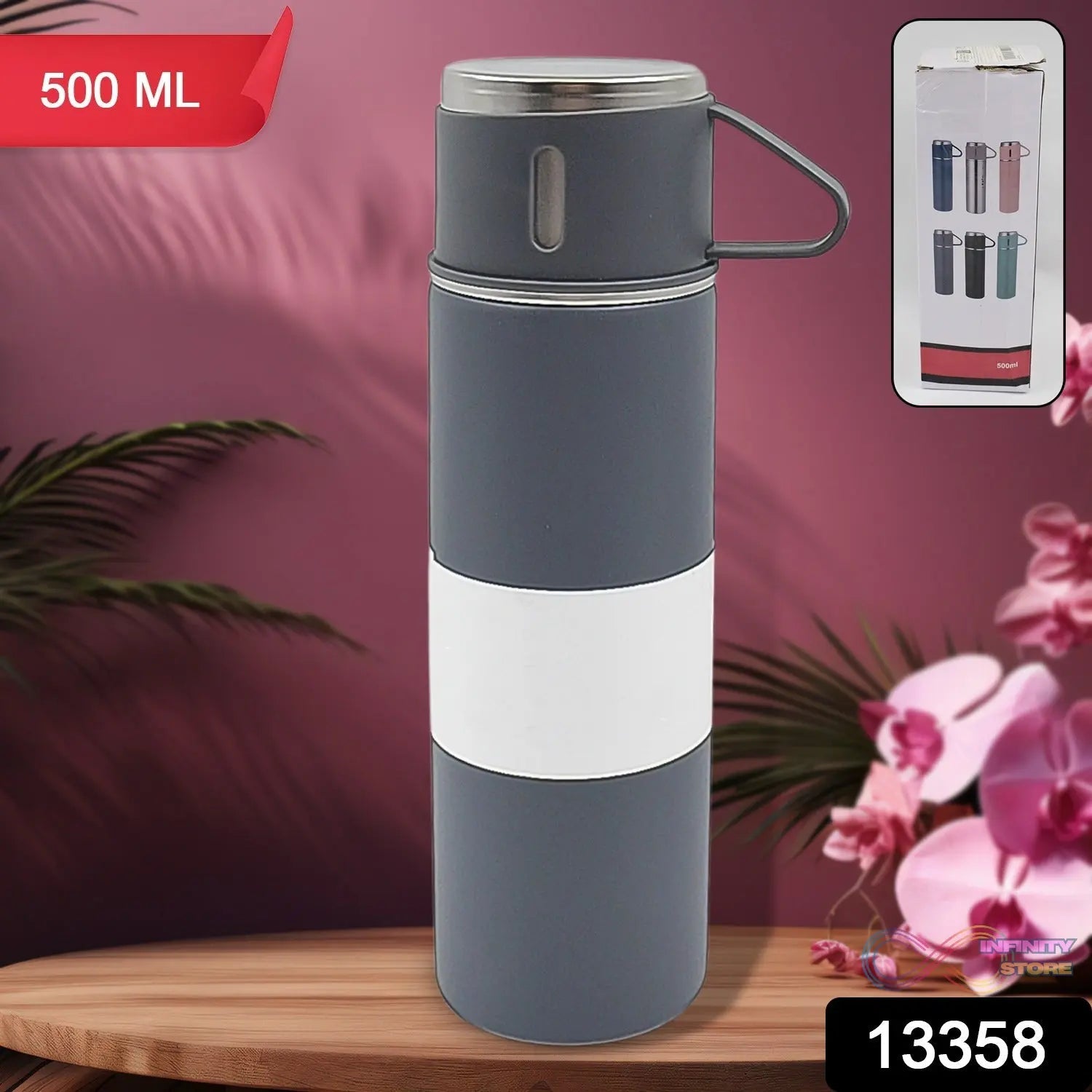 Stainless Steel Vacuum Insulated Water Bottle With Coffee / Tea Mug (500 ML) - infinityexculsivestore.com