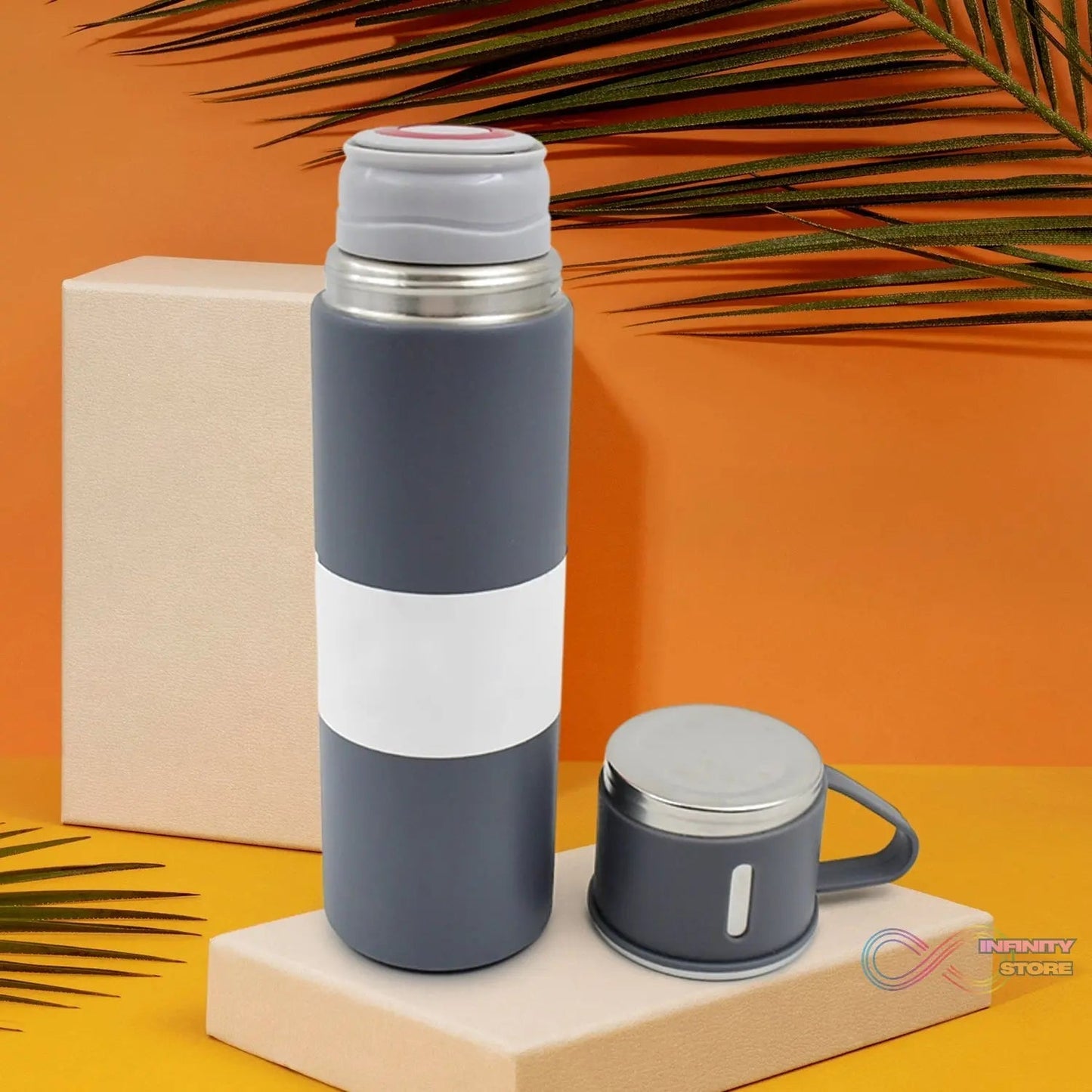 Stainless Steel Vacuum Insulated Water Bottle With Coffee / Tea Mug (500 ML) - infinityexculsivestore.com