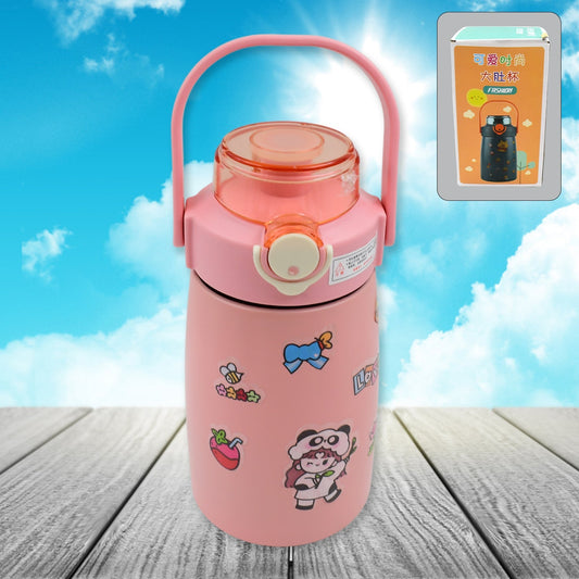 Stainless Steel Vacuum Insulated Water Bottle with Handle & Sticker (700 ML) - infinityexculsivestore.com