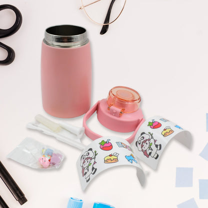 Stainless Steel Vacuum Insulated Water Bottle with Handle & Sticker (700 ML) - infinityexculsivestore.com