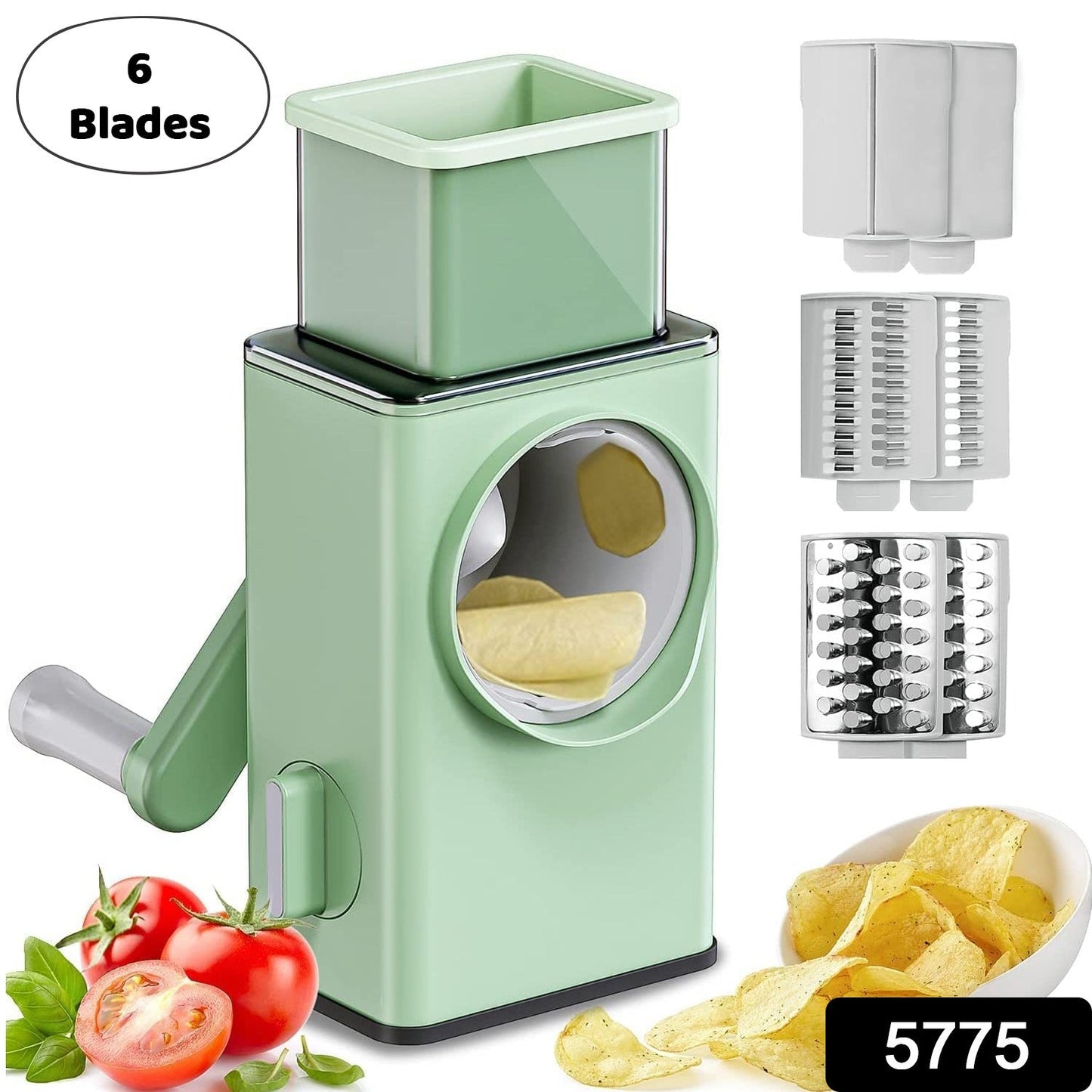 Stainless Steel Vegetable Chopper with 6 Blades - Kitchen Mandoline Slicer - infinityexculsivestore.com