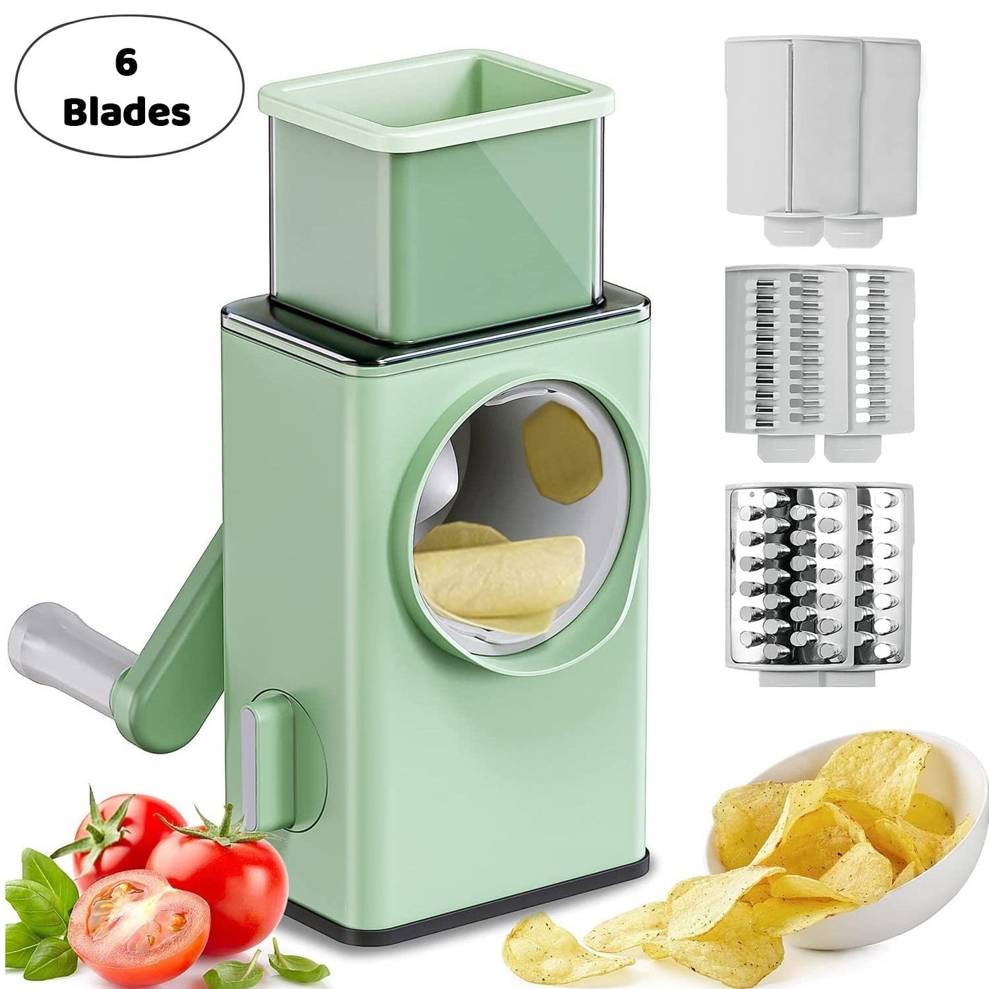 Stainless Steel Vegetable Chopper with 6 Blades - Kitchen Mandoline Slicer - infinityexculsivestore.com